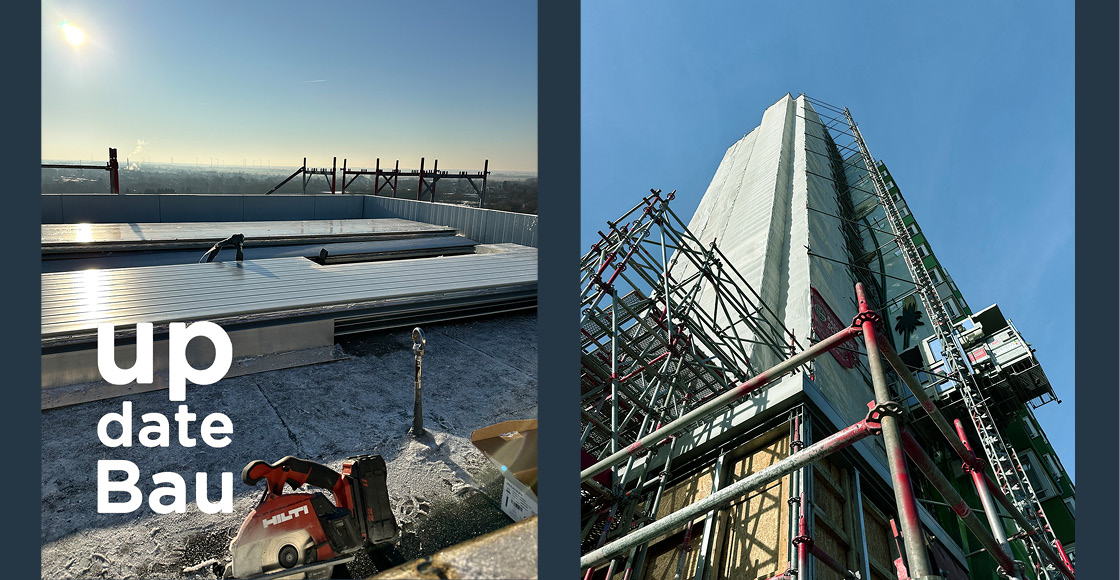 Baustellenupdate Aufzugs- und Fassadensanierung an einem Wohnhochhaus